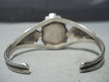 Detail High Grade Carico Lake Turquoise Vintage Native American Navajo Sterling Silver Bracelet-Nativo Arts