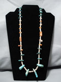 Impressive Vintage Navajo Turquoise Heishi Native American Necklace Old-Nativo Arts