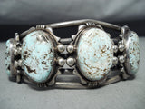Very Important Vintage Native American Navajo #8 Turquois Esterling Silver Bracelet-Nativo Arts