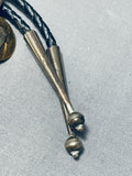 Desert Cactus Vintage Native American Navajo Sterling Silver Bolo Tie Old-Nativo Arts