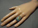 Native American Important Jeanette Dale Royston Turquoise Sterling Silver Ring-Nativo Arts