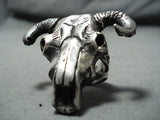 Elaborate Navajo Sterling Silver Skull Ring Native American-Nativo Arts
