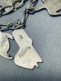 Detailed Important Vintage Native American Navajo Charm Sterling Silver Bracelet-Nativo Arts