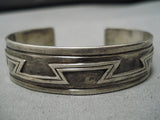 Signed Vintage Hopi Native American Sterling Silver Bracelet-Nativo Arts