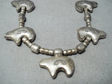 Native American Fascinating Sugulite Sterling Silver Bear Fetish Necklace-Nativo Arts