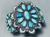 Outstanding Vintage Native American Navajo Turquoise Cluster Sterling Silver Bracelet-Nativo Arts