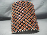 Best Native American Navajo Coral Cubed Coral Sterling Silver Bracelet Cuff-Nativo Arts