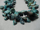 One Of Finest Vintage Native American Navajo Battle Mountain Turquoise Sterling Silver Necklace-Nativo Arts