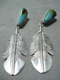 Amazing Navajo Damale Turquoise Sterling Silver Earrings Native American-Nativo Arts