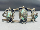 Rare Damale Vintage Native American Navajo Turquoise Sterling Silver Bracelet-Nativo Arts