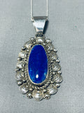 Fabulous Vintage Native American Navajo Lapis Sterling Silver Necklace-Nativo Arts