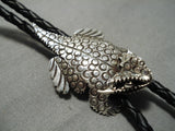 Exceptional Vintage Native American Navajo Ben Yazzie Sterling Silver Toad Bolo Tie-Nativo Arts