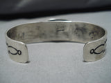 Important Jeanette Dale Spiderweb Turquoise Native American Navajo Sterling Silver Bracelet-Nativo Arts