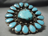 Giant Vintage Navajo Persin Turquoise Sterling Silver Native American Ring-Nativo Arts