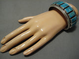 Opulent Vintage Native American Navajo Tommy Lowe Turquoise Sterling Silver Bracelet Cuff-Nativo Arts