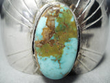 Exceptional Vintage Native American Navajo Huge Royston Turquoise Sterling Silver Bracelet-Nativo Arts