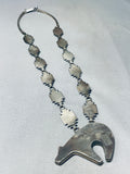 The Finest Vintage Native American Navajo Bear Rug Sterling Silver Hand Tooled Necklace-Nativo Arts