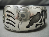 Intricate!! Vintage Navajo Sterling Silver Native American Bracelet Cuff Old-Nativo Arts
