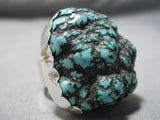 Outstanding Vintage Native American Navajo Seafoam Turquoise Sterling Silver Ring Old-Nativo Arts