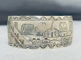 Noteworthy Vintage Signed Native American Hopi Handcarved Storyteller Sterling Silver Bracelet-Nativo Arts
