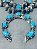 373 Gram Native American Navajo Turquoise Sterling Silver Hogan Bead Squash Blossom Necklace-Nativo Arts