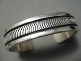 Expert Vintage Native American Navajo Sterling Silver Work Native American Navajo Bracelet Cuff-Nativo Arts