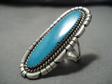 Remarkable Vintage Navajo Domed Turquoise Sterling Silver Native American Ring-Nativo Arts