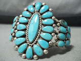 Authentic Vintage Native American Zuni Alice Quam Turquoise Sterling Silver Bracelet-Nativo Arts