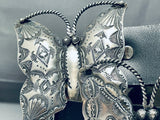 Vince Platero Huge Butterlfy Vintage Native American Navajo Sterling Silver Concho Belt-Nativo Arts