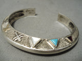 Workmanship Vintage Native American Navajo Turquoise Gold Sterling Silver Bracelet-Nativo Arts