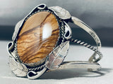 One Of The Most Unique Vintage Native American Navajo Jasper Sterling Silver Bracelet-Nativo Arts