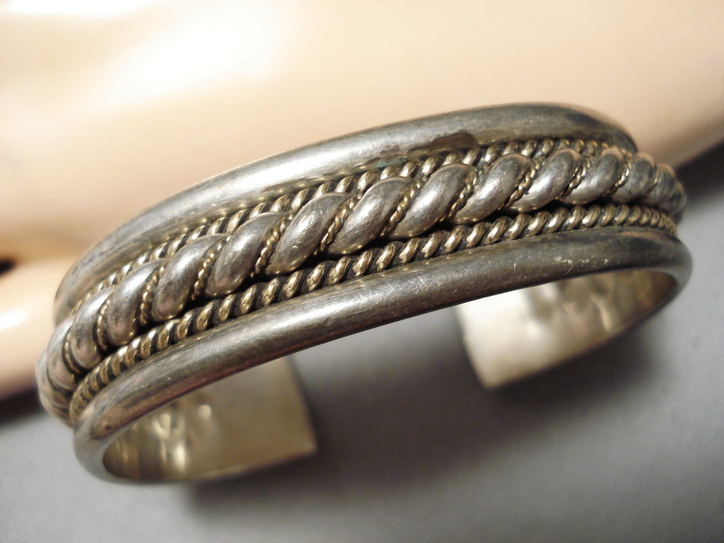 Amazing Vintage Navajo Sterling Silver Bracelet Old Native
