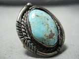 Marvelous Vintage Navajo Turquoise Sterling Silver Ring Native American Old-Nativo Arts