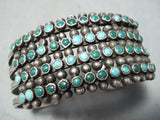 Native American One Of The Best Early Vintage Zuni Snake Eyes Turquoise Sterling Silver Bracelet-Nativo Arts
