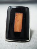 Fantastic Zuni Coral Sterling Silver Ring Native American-Nativo Arts