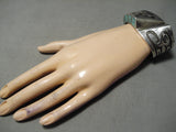 One Of Best Vintage Native American Navajo Turquoise Sterling Silver Bracelet Old-Nativo Arts