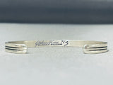 Jonny Nez Native American Navajo Signed Sterling Silver 14k Gold Bracelet-Nativo Arts