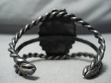 Heavy Thick Coiled Vintage Native American Navajo Carico Lake Turquoise Sterling Silver Bracelet-Nativo Arts