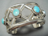 X Marks The Spot Vintage Native American Navajo Turquoise Sterling Silver Bracelet-Nativo Arts