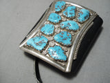 Tremendous Vintage Native American Navajo Sleeping Turquoise Sterling Silver Ketoh Bracelet-Nativo Arts