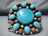 Astounding Vintage Native American Navajo Turquoise Sterling Silver Bracelet Old-Nativo Arts