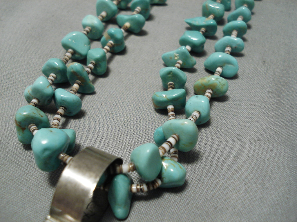 Vintage Turquoise outlet sterling Silver Bear Fetish Bead Necklace