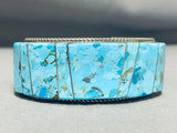 Exceptional Native American Navajo Turquoise Sterling Silver Bracelet Signed-Nativo Arts