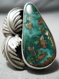 Electrifying Vintage Navajo Royston Turquoise Sterling Silver Ring Native American Old-Nativo Arts