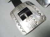 Important Vintage Native American Navajo Sidney Nez Lapis Sterling Silver Concho Belt Old-Nativo Arts