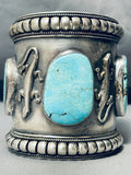 160 Gram Powerful Gecko Native American Navajo Turquoise Sterling Silver Bracelet-Nativo Arts