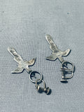 Marvelous Vintage Native American Navajo Turquoise Sterling Silver Earrings-Nativo Arts
