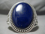 Important Zuni Native American Lapis Sterling Silver Bracelet-Nativo Arts