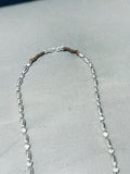 Hand Tooled Vintage Native American Navajo Sterling Silver Coin Necklace-Nativo Arts