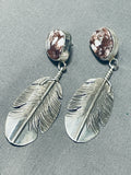 Native American The Most Unique Vintage Ben Begaye Sterling Silver Agate Earrings-Nativo Arts